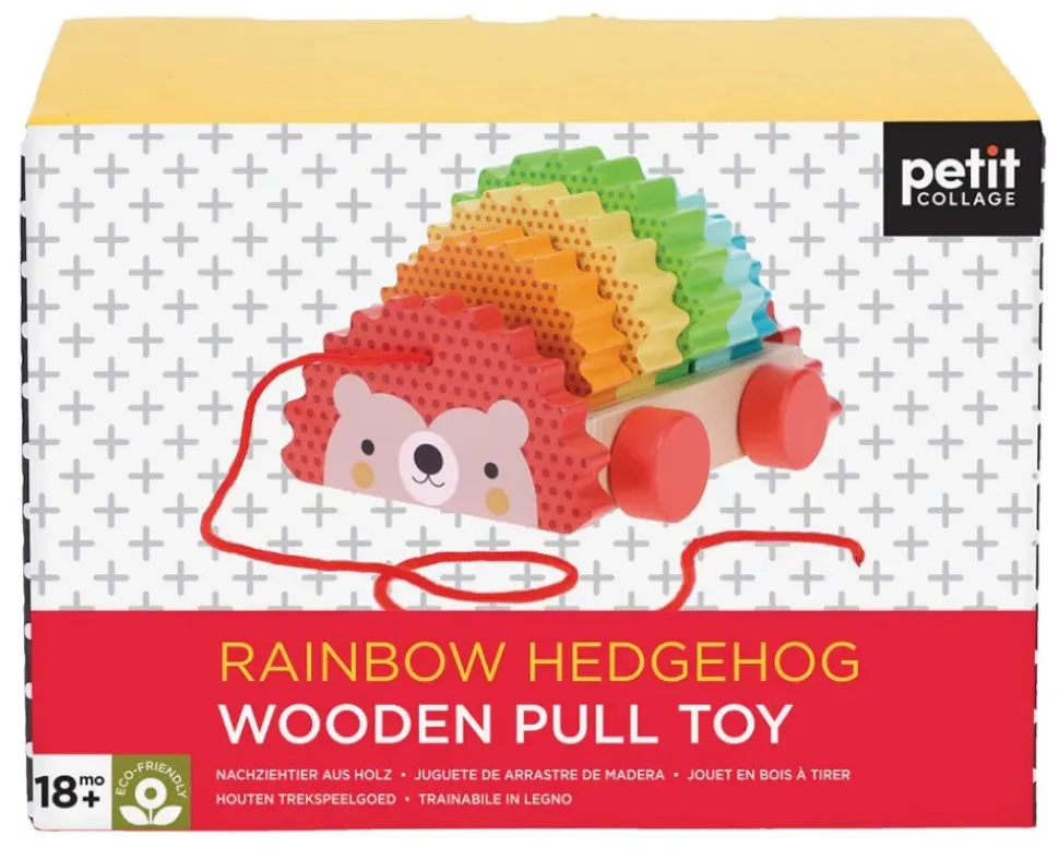 Rainbow Hedgehog Wooden Pull Toy