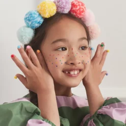 Rainbow Pompom Headband