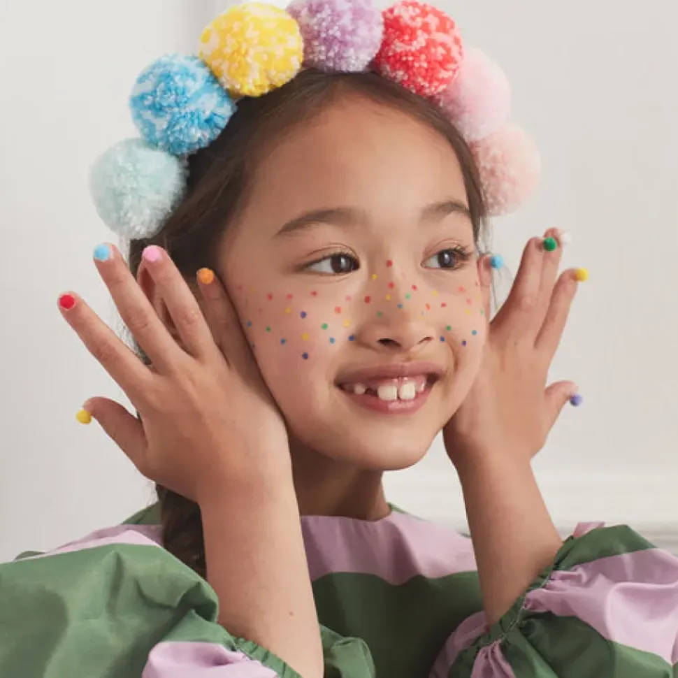 Rainbow Pompom Headband