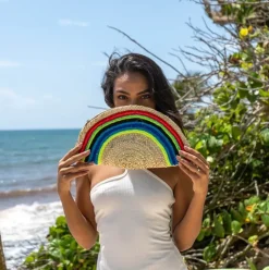 Rainbow Straw Clutch
