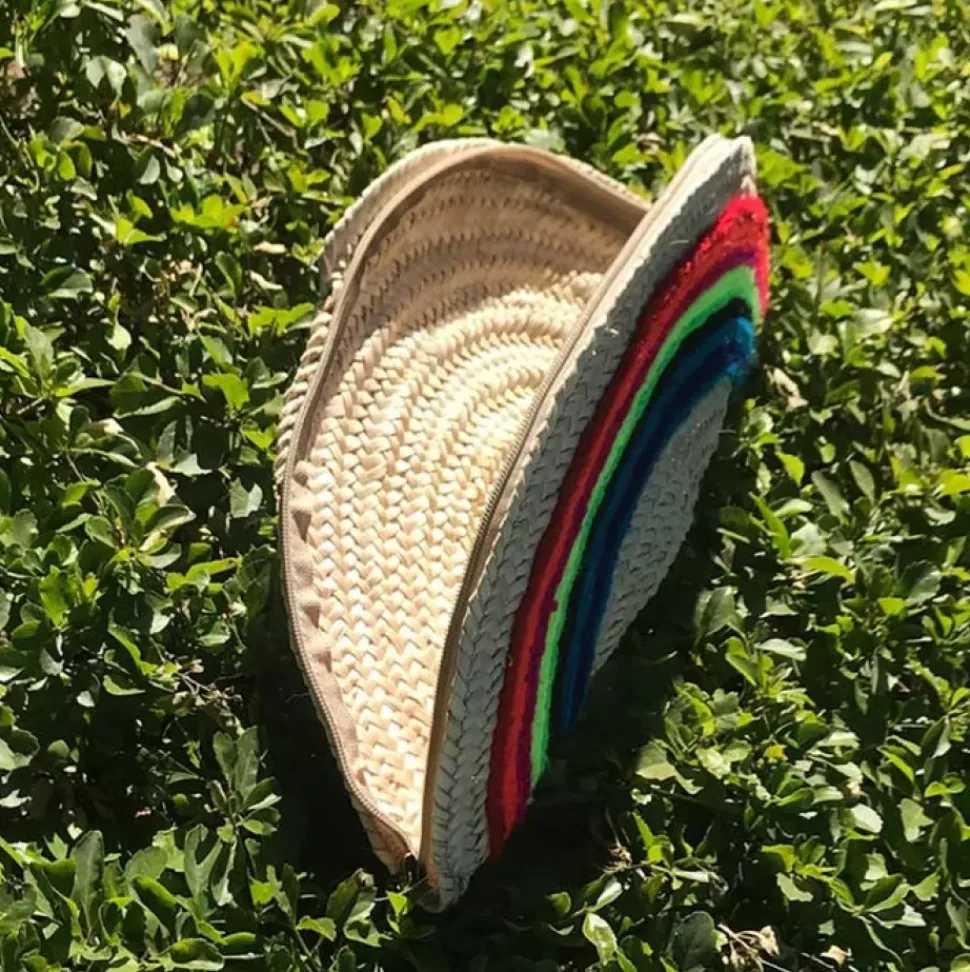 Rainbow Straw Clutch