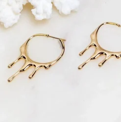 Rain 24K Gold Plated Hoops
