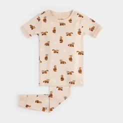 Red Panda Print on Short-Sleeved PJ Set
