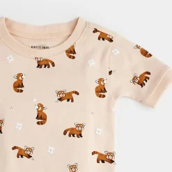 Red Panda Print on Short-Sleeved PJ Set