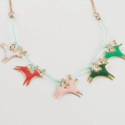 Reindeer Enamel Necklace