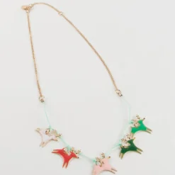 Reindeer Enamel Necklace