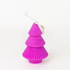 Ribbed Xmas Tree Candle - Several Colors