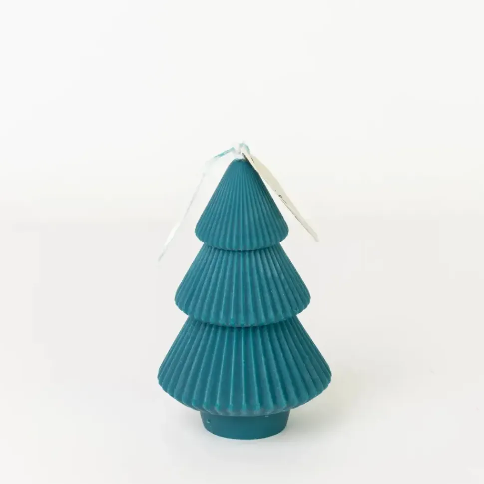 Ribbed Xmas Tree Candle - Several Colors