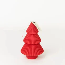 Ribbed Xmas Tree Candle - Several Colors