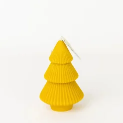 Ribbed Xmas Tree Candle - Several Colors
