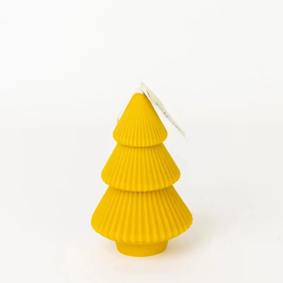 Ribbed Xmas Tree Candle - Several Colors