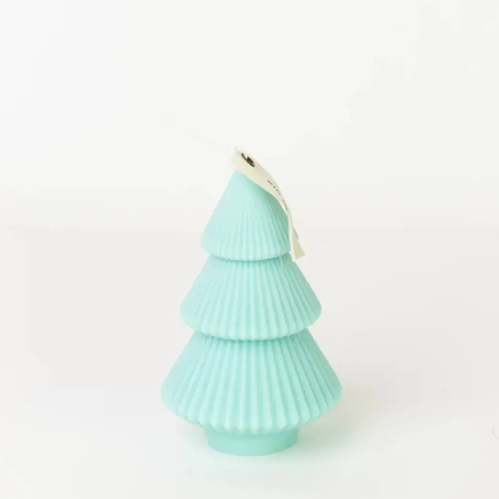 Ribbed Xmas Tree Candle - Several Colors