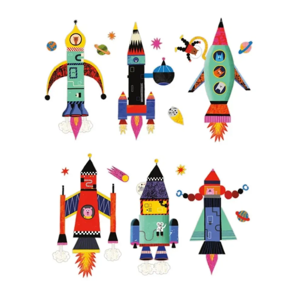 Rocket Ship Magnetic Build-It