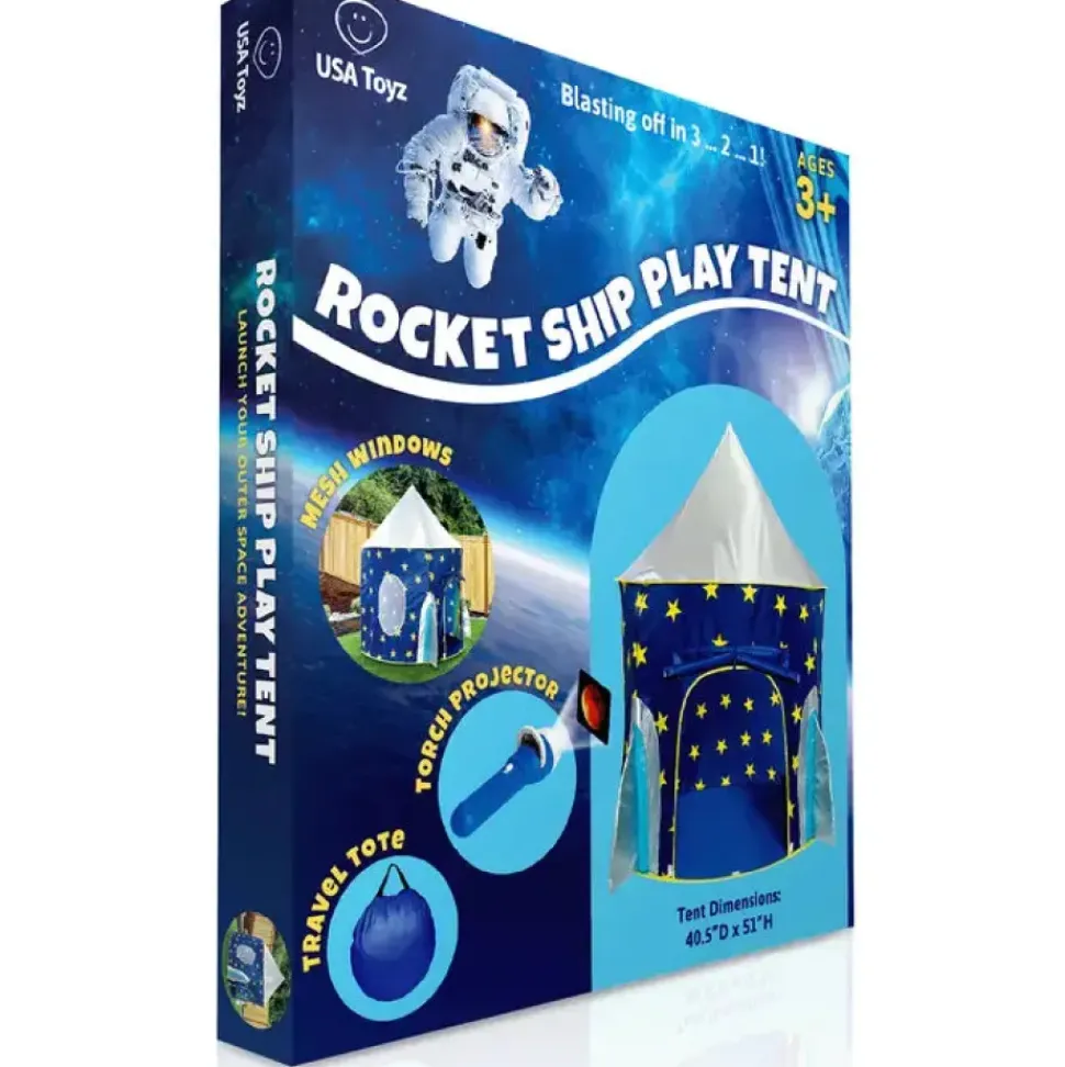 Rocketship Pop Up Tent - Indoor or Outdoor Playhouse