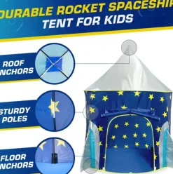 Rocketship Pop Up Tent - Indoor or Outdoor Playhouse