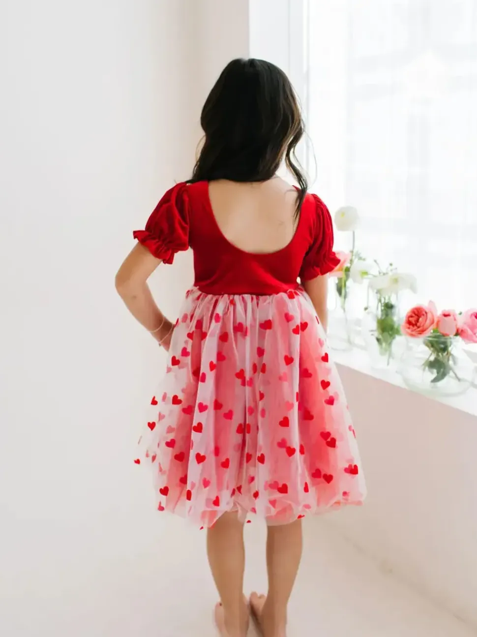 Rose Dress - Heart Print