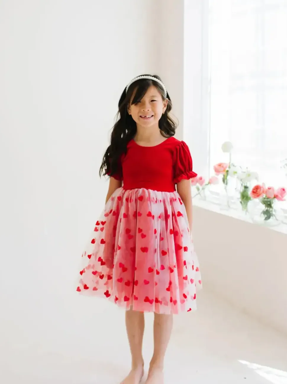 Rose Dress - Heart Print
