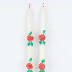 Rose Taper Candles (x2)
