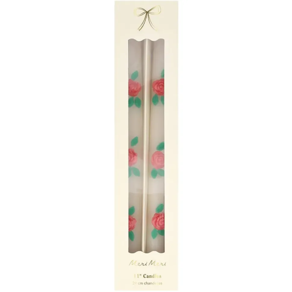 Rose Taper Candles (x2)