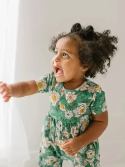 Rosie Romper - Vintage Greens