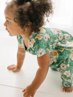 Rosie Romper - Vintage Greens