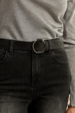 Round Buckle Belt - Black