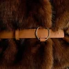 Round Buckle Belt - Camel