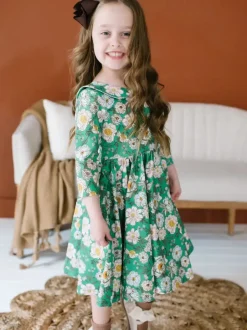 Rubina Twirl Dress - Vintage Greens