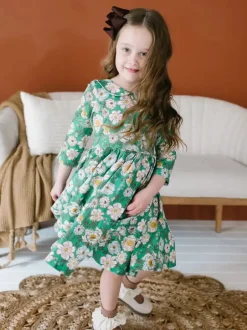 Rubina Twirl Dress - Vintage Greens