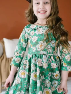 Rubina Twirl Dress - Vintage Greens