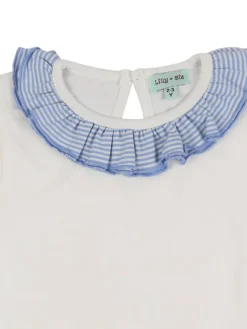 Ruffle Collar Tee - White