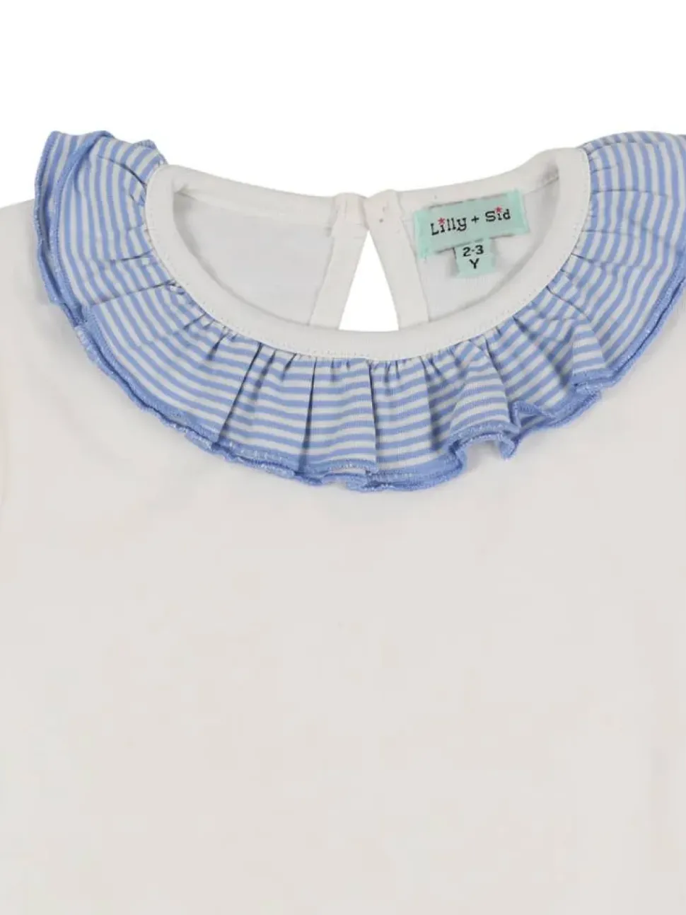 Ruffle Collar Tee - White