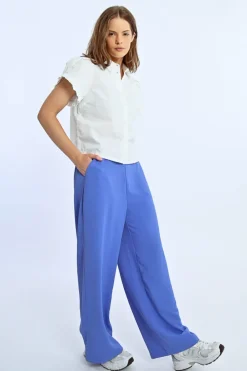 Ruffle Detail S/S Shirt - White
