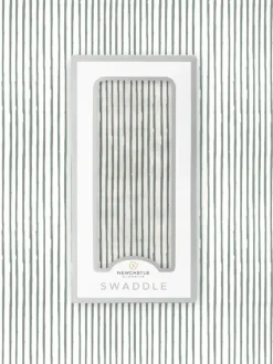 Sage Green Stripe Bamboo Swaddle