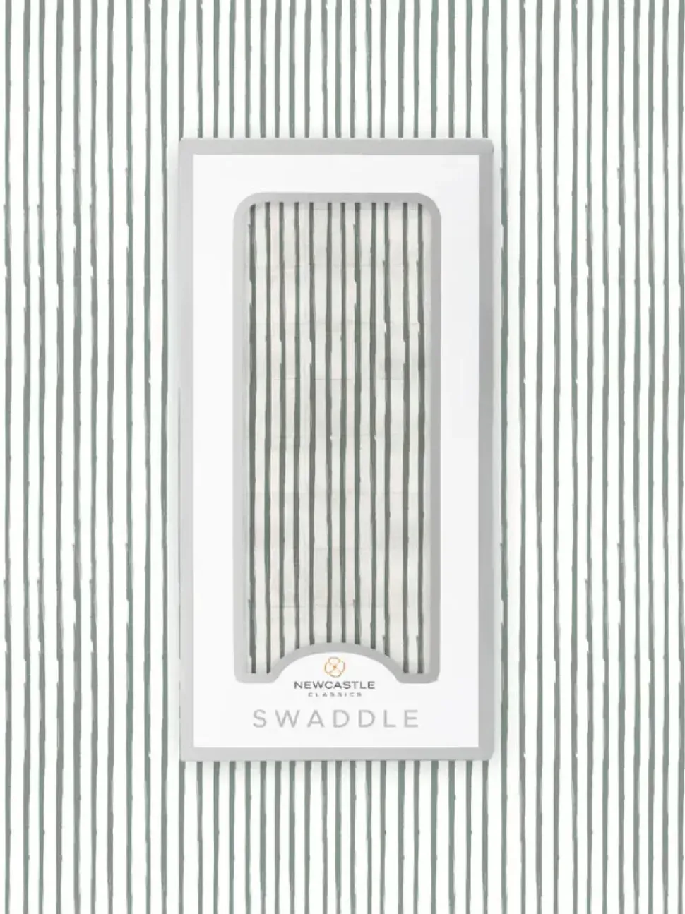 Sage Green Stripe Bamboo Swaddle