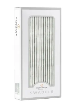 Sage Green Stripe Bamboo Swaddle