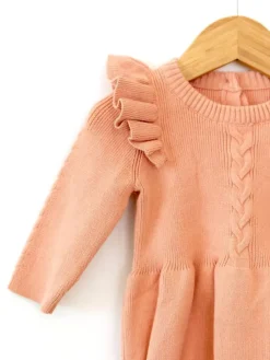 Scarlett Knit Bubble Romper - Peach