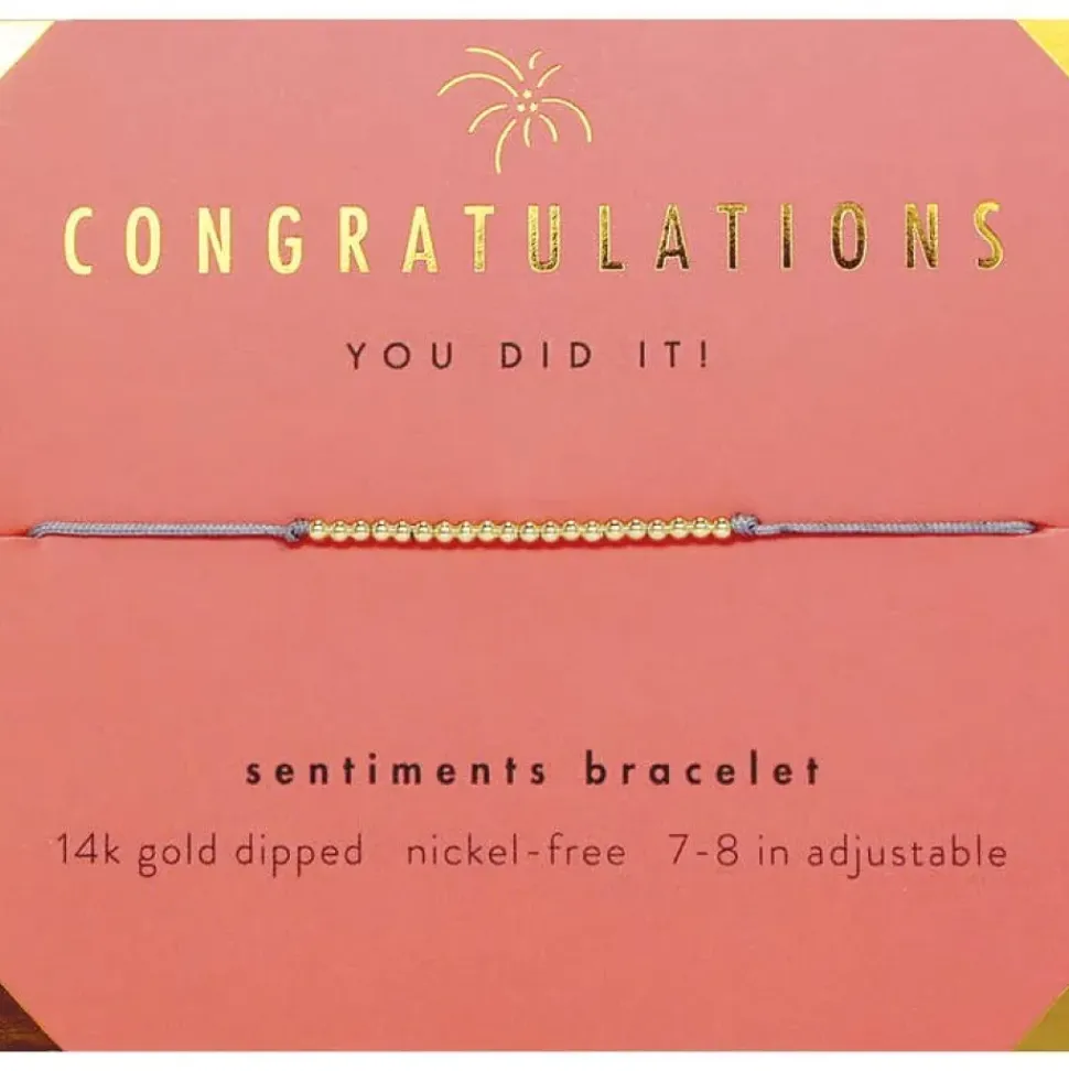 Sentiments Bracelet - GOLD - Congratulations