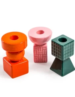 Set of 3 Ceramic Candle Holders