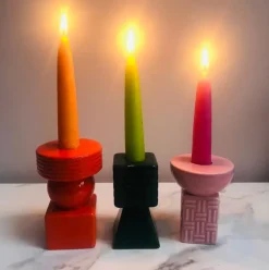 Set of 3 Ceramic Candle Holders