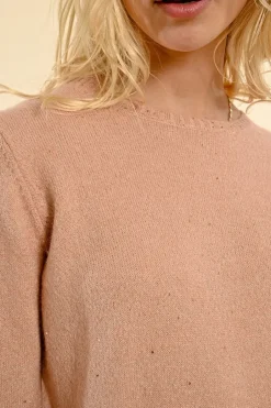 Shimmering Mesh Sweater - Pink