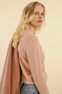 Shimmering Mesh Sweater - Pink
