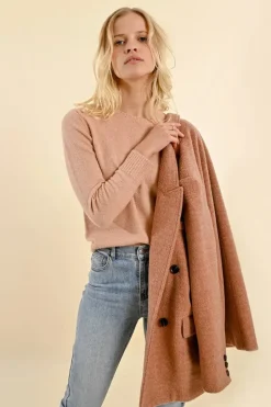Shimmering Mesh Sweater - Pink