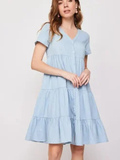 Short Denim Wave Dress