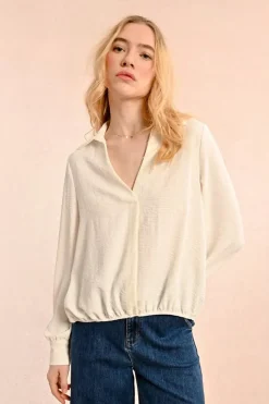Short Puffy Blouse - Cream