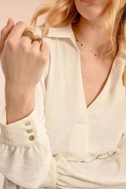 Short Puffy Blouse - Cream