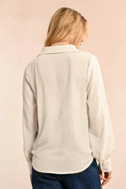 Short Puffy Blouse - Cream
