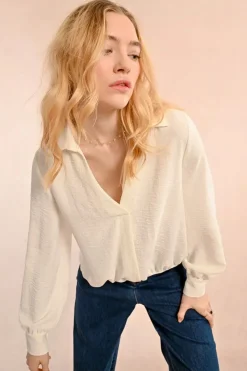 Short Puffy Blouse - Cream