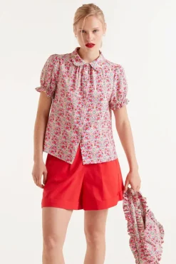 Short Sleeve Floral Print Shirt - Sugar Print