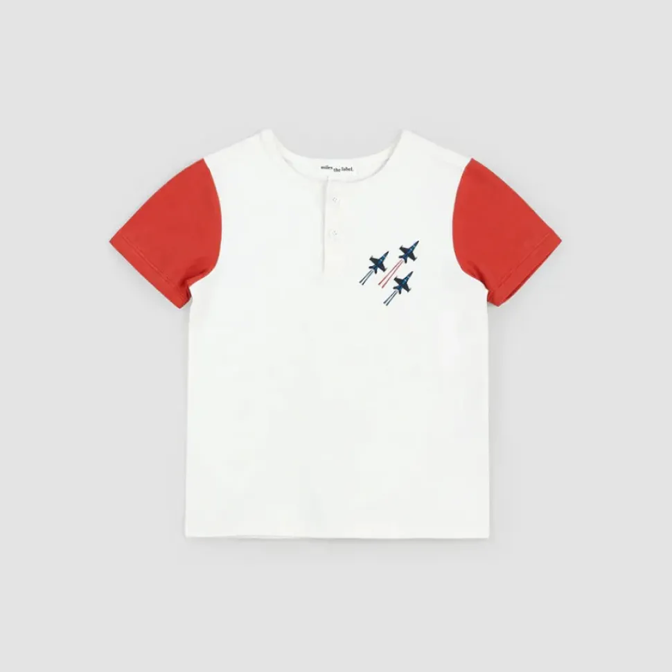 Short-Sleeve Henley Top - Air Show
